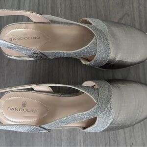Bandolino Silver Slingback Wedge